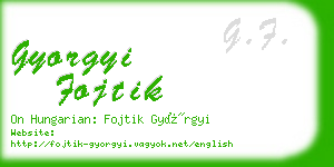 gyorgyi fojtik business card